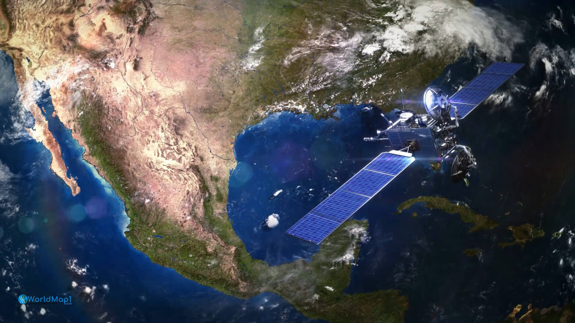Mexico USA Satellite View